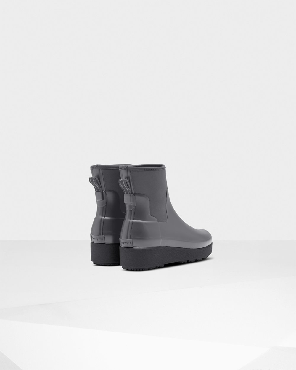 Womens Creeper Boots - Hunter Refined Slim Fit Neoprene Chelsea (26MTNSRAF) - Grey